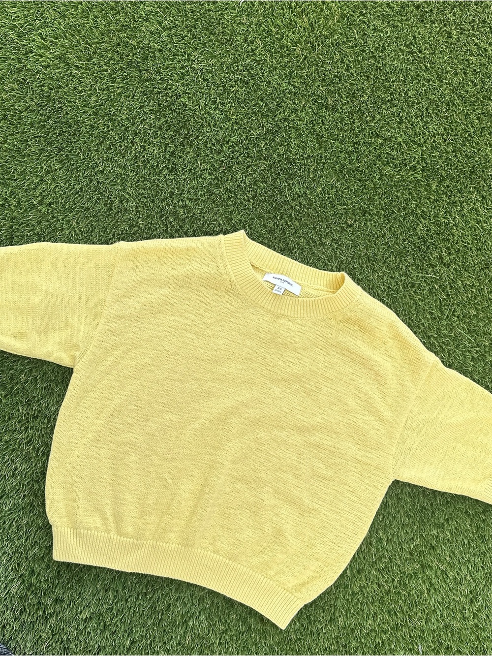 Banana Republic Yellow Lightweight Knit Sweater